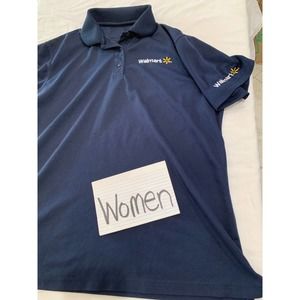 Walmart Womens Polo Employee Blue Embroidered T-shirt  Size L